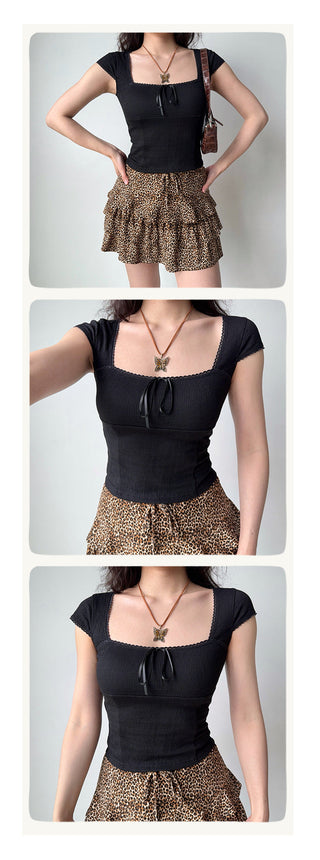 square collar Top