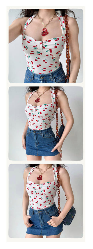 cherry bow Top