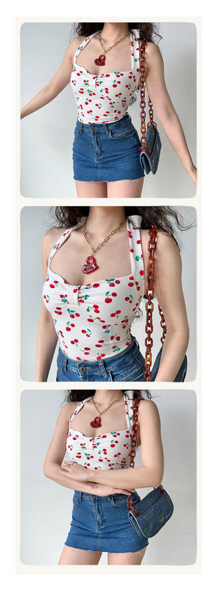 cherry bow Top