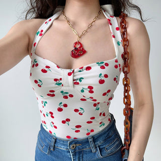 cherry bow Top