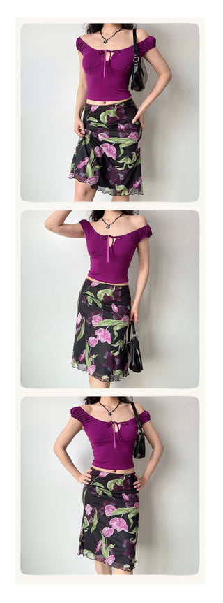 cutout U-collar top