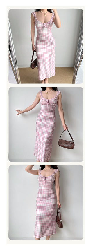 pink suspender dress