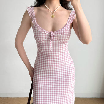 pink suspender dress
