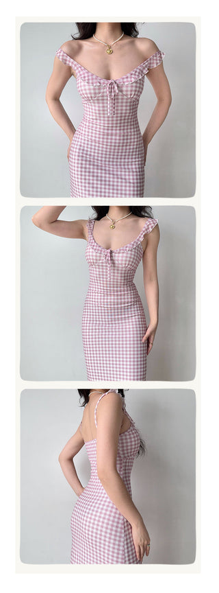 pink suspender dress