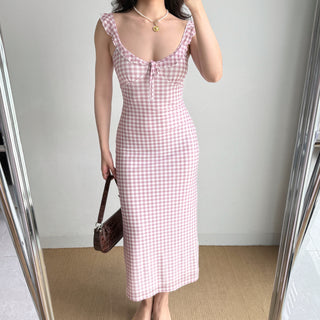 pink suspender dress