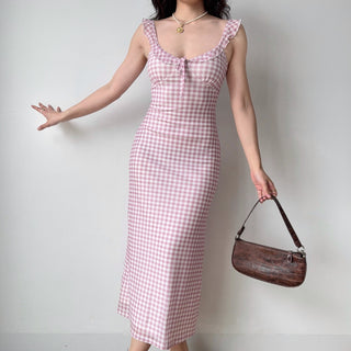 pink suspender dress