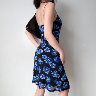 blue suspender skirt