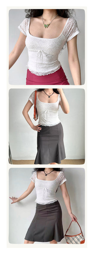 lace square Top