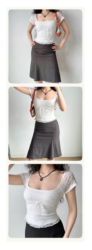 lace square Top