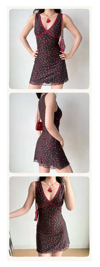 cherry sleeveless dress