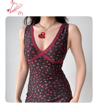 cherry sleeveless dress