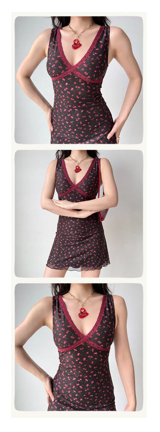 cherry sleeveless dress