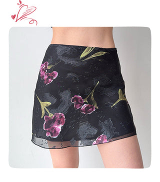 flower mesh skirt