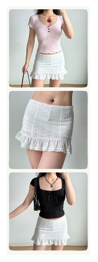 hollow embroidered skirt
