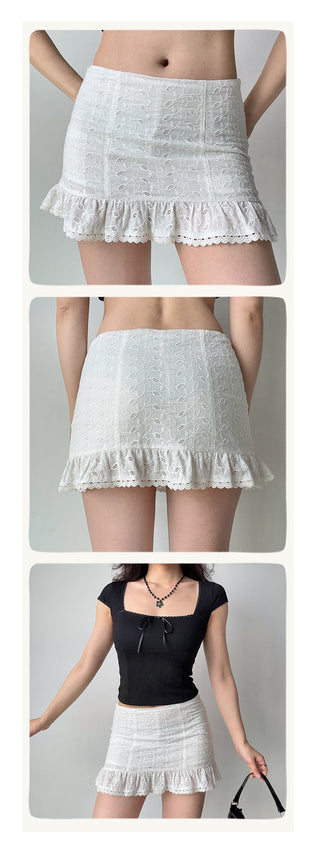 hollow embroidered skirt