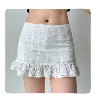 hollow embroidered skirt