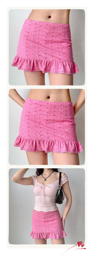 hollow embroidered skirt