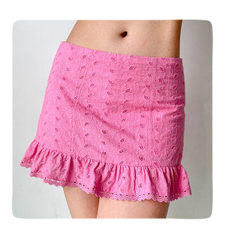 hollow embroidered skirt