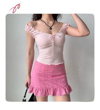 hollow embroidered skirt