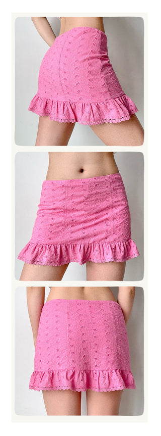 hollow embroidered skirt