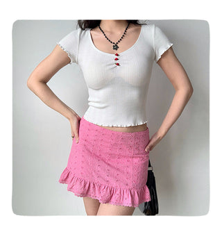hollow embroidered skirt