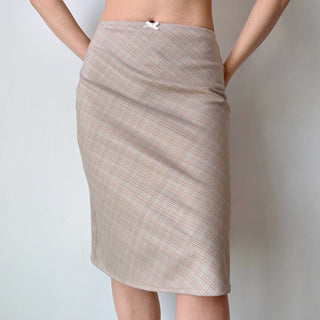 plaid midi skirt
