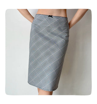 plaid midi skirt