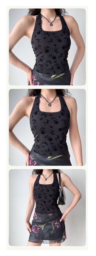 flocking halter Top