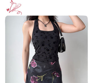 flocking halter Top