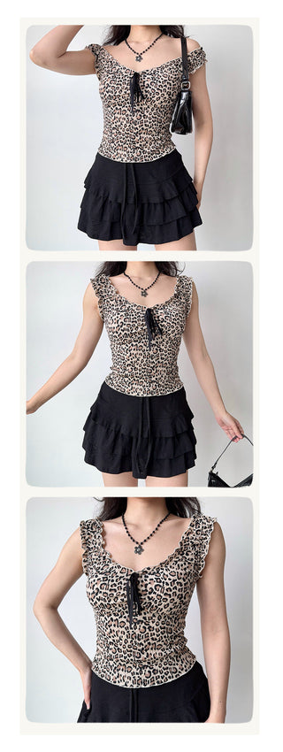 leopard sleeveless Top