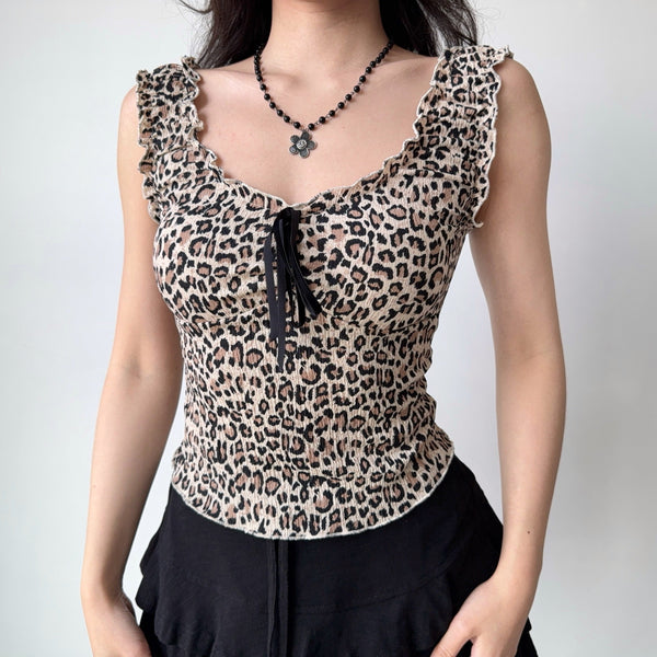 leopard sleeveless Top