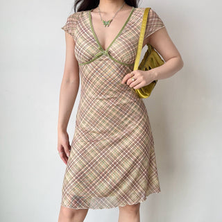 plaid A-line dress