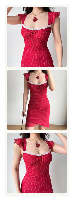 red polka dress