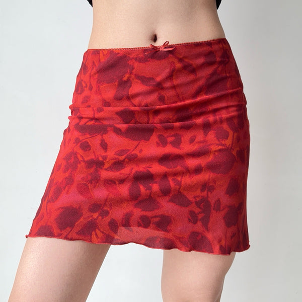red print skirt