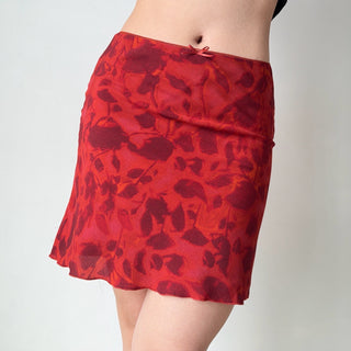 red print skirt