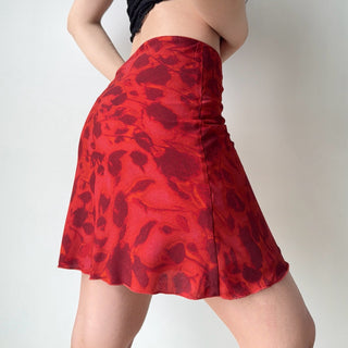 red print skirt