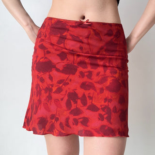 red print skirt