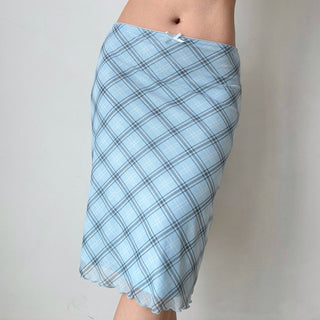 blue plaid skirt