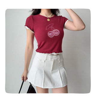 cherry shoulder Top