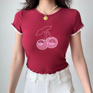 cherry shoulder Top