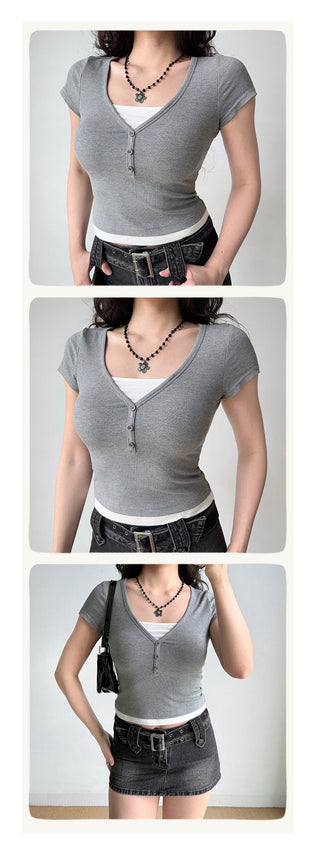 fake two-piece Top