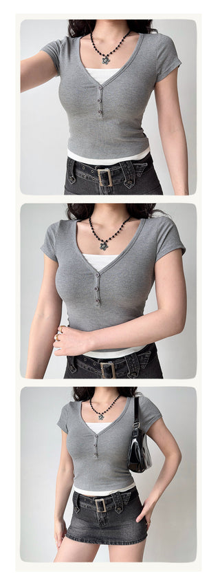 fake two-piece Top