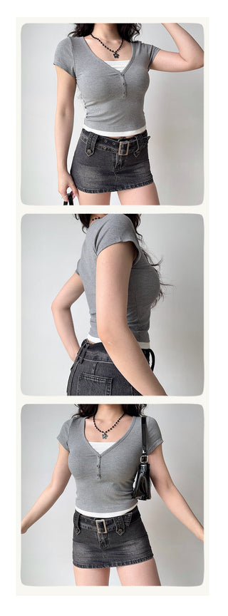 fake two-piece Top