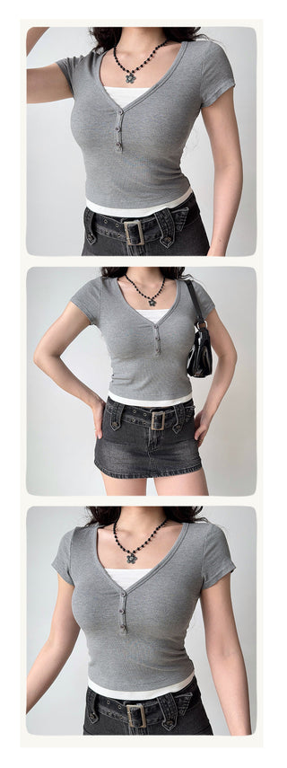 fake two-piece Top