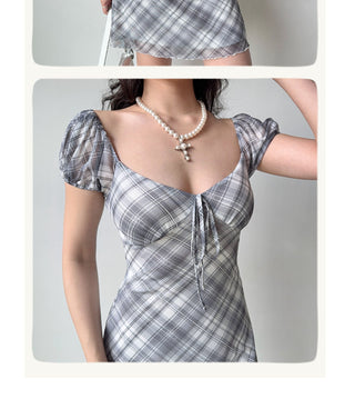 plaid bubble dress