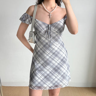 plaid bubble dress