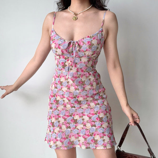 printed suspender skirt
