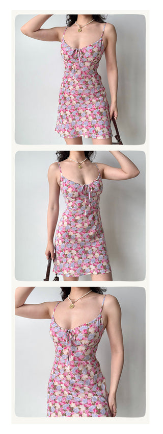 printed suspender skirt