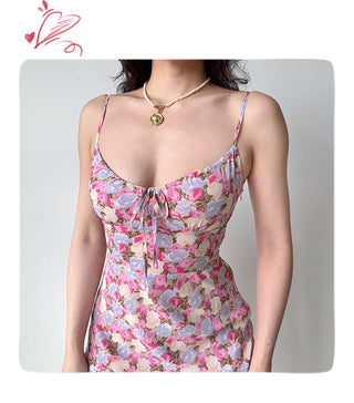 printed suspender skirt