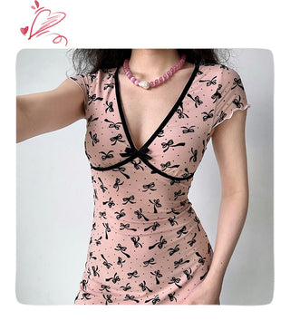 flocking bow dress